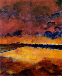 Wolken seh ich..., 1997, Pastell auf Papier, 44 x 36